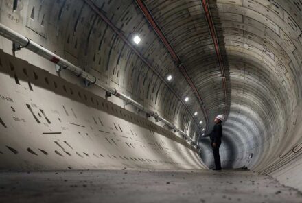 Man at work in tunnel